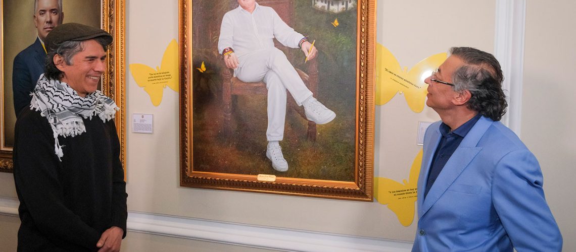 Develación del retrato presidencial del presidente Gustavo Petro y develación de los retratos de los expresidentes de Colombia José María Melo y Juan José Nieto Guillermo