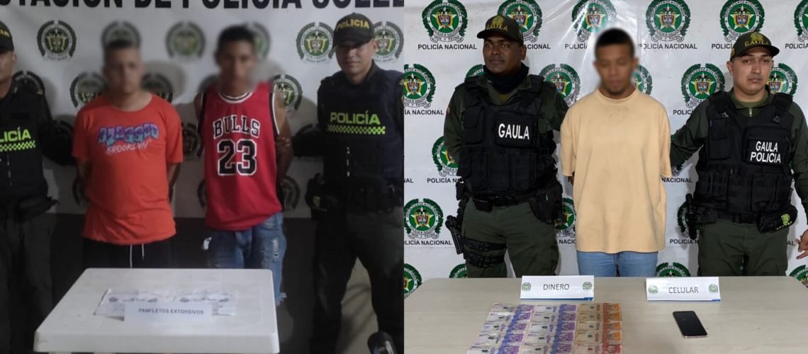 Presuntos extorsionistas capturados en Soledad