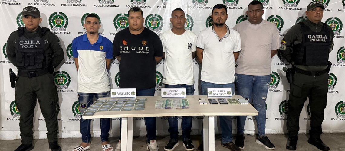 Presuntos integrantes de los Costeños capturados por extorsión en Barranquilla