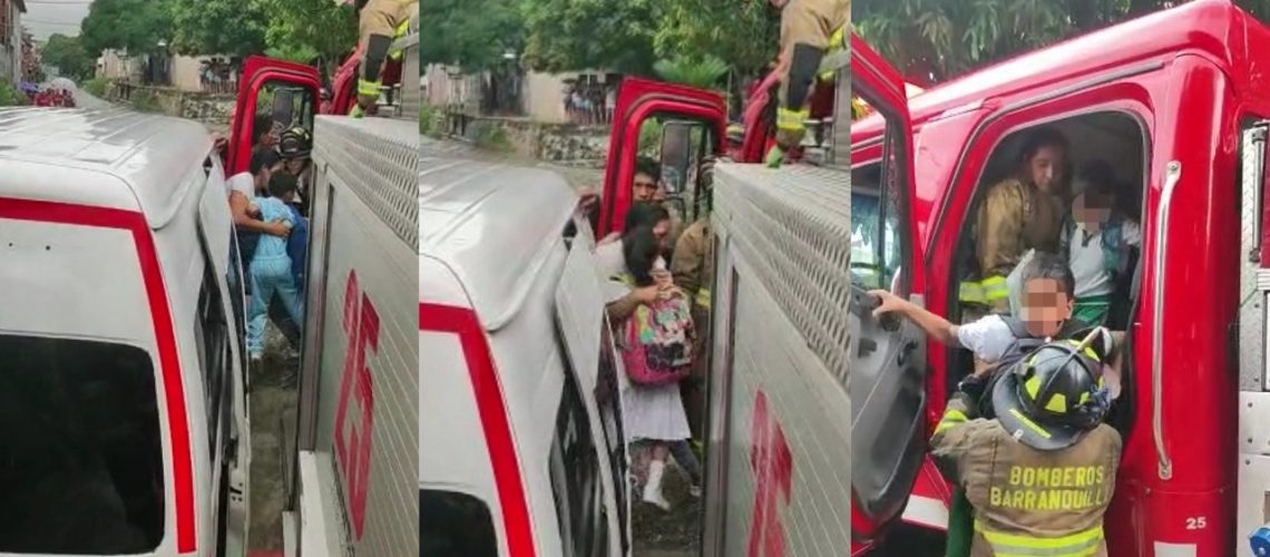 Rescatan a menores de arroyo