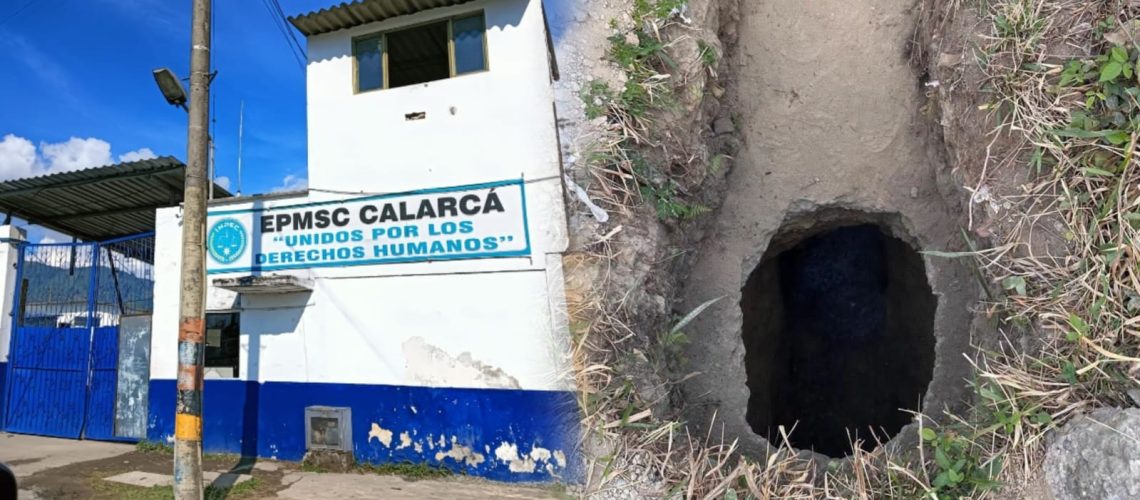 Túnel descubierto cerca de la penitenciaría Peñas Blancas en Calarcá, Quindío