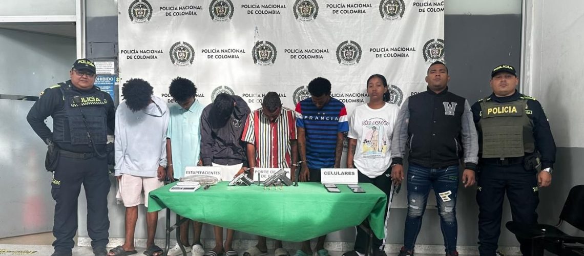presuntos integrantes de los Costeños capturados por tráfico de estupefacientes en el barrio La Gloria de Barranquilla