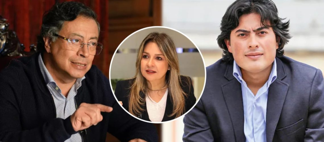 Presidente Gustavo Petro,, Vicky Dávila y Nicolás Petro