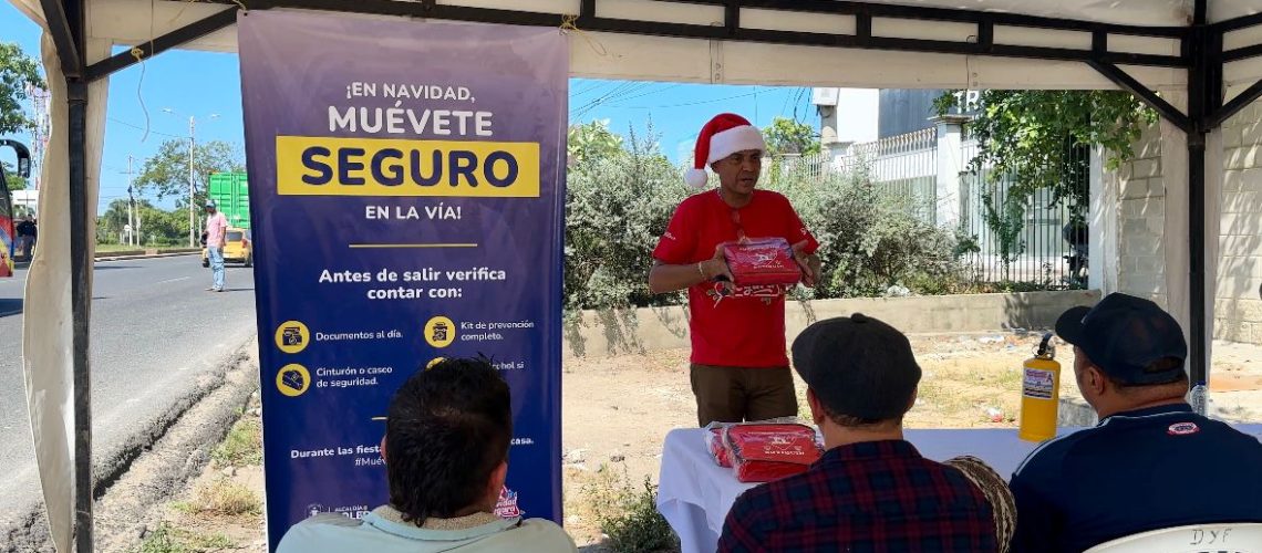 Campaña seguridad vial Navidad Segura Tránsito de Soledad