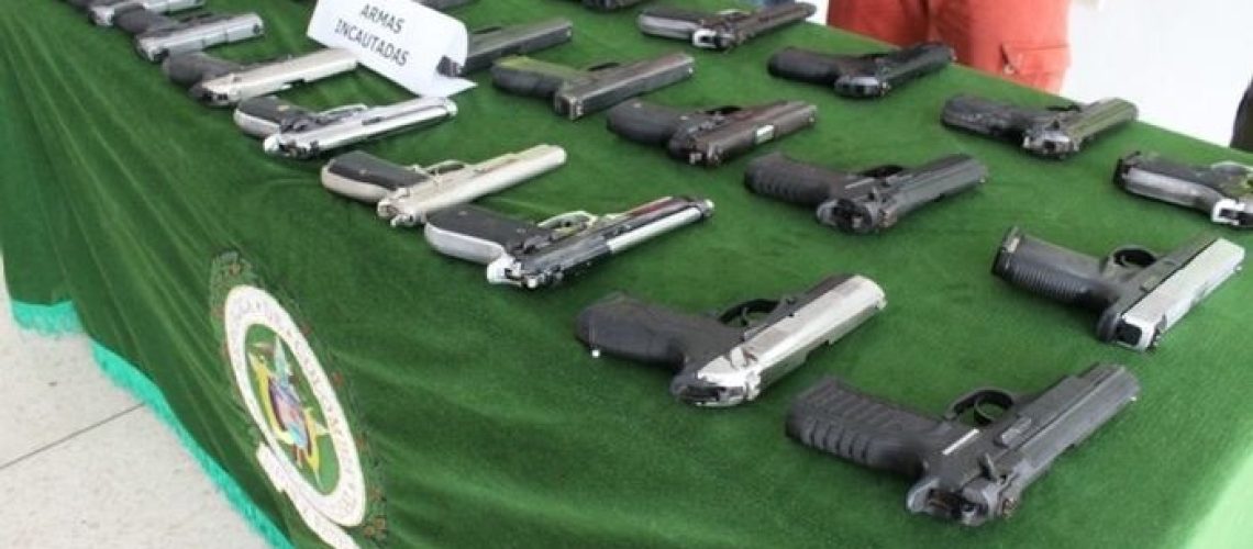 Armas de fuego incautadas por la Policía Metropolitana de Barranquilla en 2025