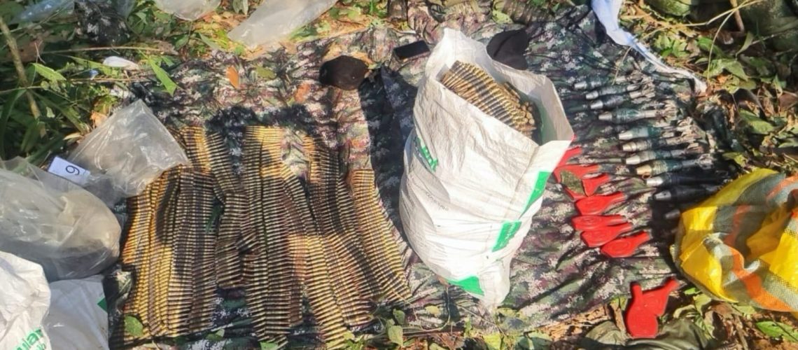 Municiones y armas incautadas a disidencias de Iván Mordisco