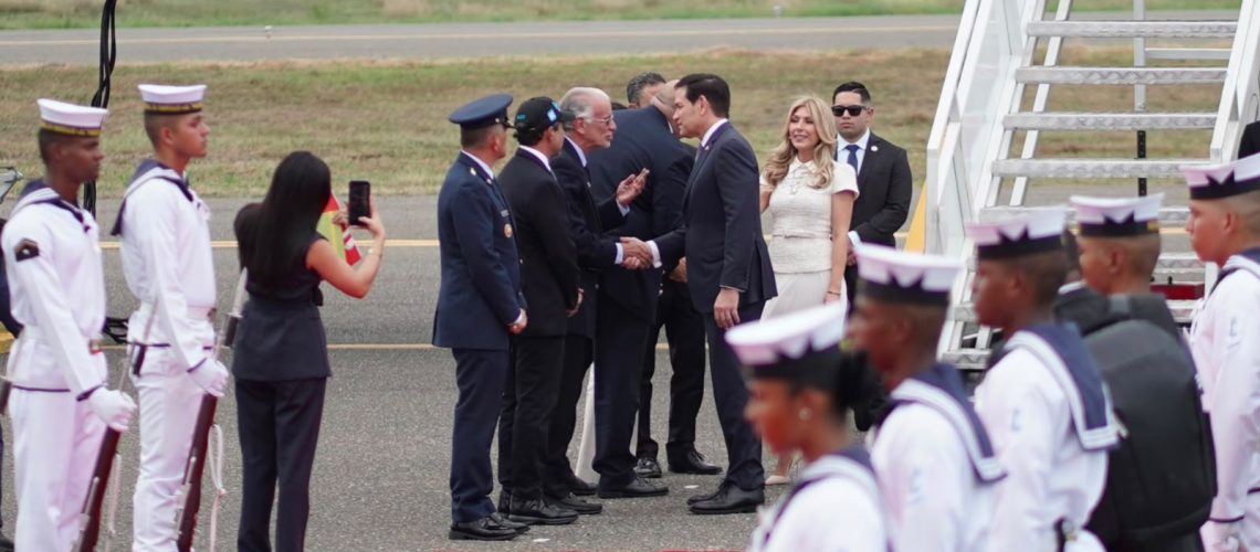 Gobernador Eduardo Verano y el alcalde Alejandro Char reciben a Marco Rubio, secretario de Estados de los Estados Unidos