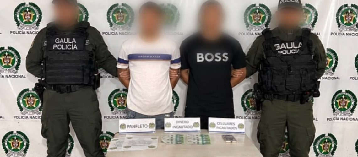 Capturados por extorsión en Barranquilla