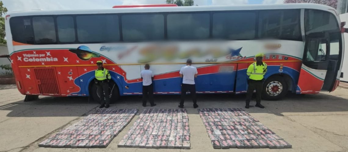 incautación cocaína en bus Barranquilla-Maicao